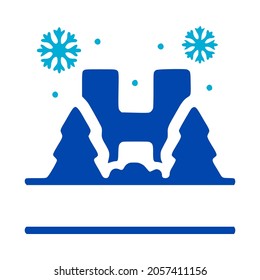 Monogramm der Buchstaben h und der Winterzusammensetzung, Vektorlogo, Embleme oder Erstausstattung.