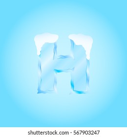letter H (winter style,ice)