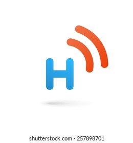 Letter H wireless logo icon design template elements 
