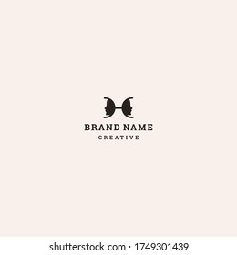 Letter H Woman logo template design in Vector illustration 