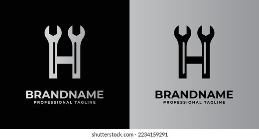 logotipo de la letra H, adecuado para cualquier negocio relacionado con la llave inglesa con las iniciales H.