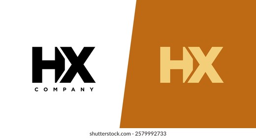 Letter H and X, HX logo design template. Minimal monogram initial based logotype.