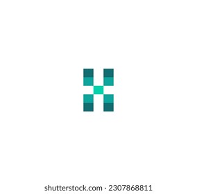 Letter H, X logo icon design template elements. Pixel H, X letter logo.