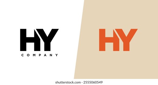 Letter H and Y, HY logo design template. Minimal monogram initial based logotype.
