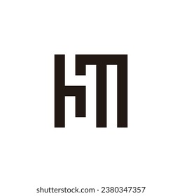 Letra h y m símbolo geométrico cuadrado símbolo simple vector