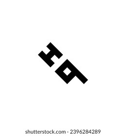 Letter H, y and q square geometric symbol simple logo vector