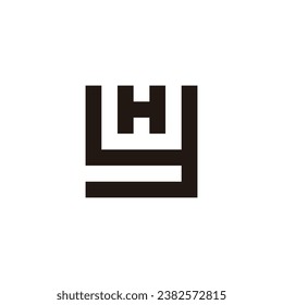 Letter H and y square geometric symbol simple logo vector