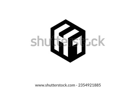 Letter H1 Polygon geometric shape icon initial H1 tech logo.