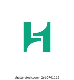 letter h1 simple geometric linked logo vector 