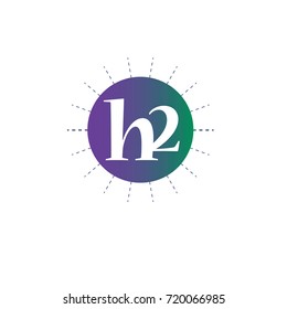 letter H2  with circle color element design