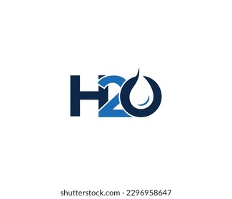 Letter H2o or H20 Water Bubble Abstract Logo Design Symbol Vector Illustration.