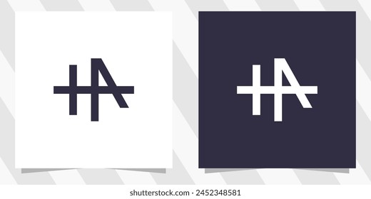 letter ha ah logo design