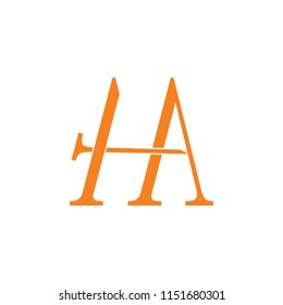 letter ha geometric arrow logo vector
