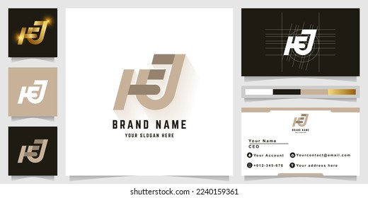 Letter Ha or HJ monogram logo with business card design