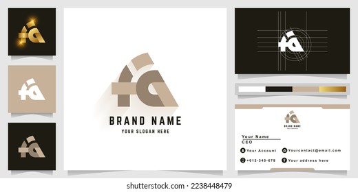 Letter Ha or ia monogram logo with business card design