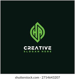 Letter HA Blatt Logo Design Vektor Vorlage