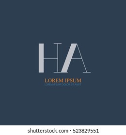 letter Ha linked logo design for company identity