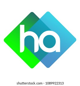 Letter HA logo with colorful geometric shape, letter combination logo design for creative industry, web, business and company.