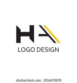 letter ha for logo company design