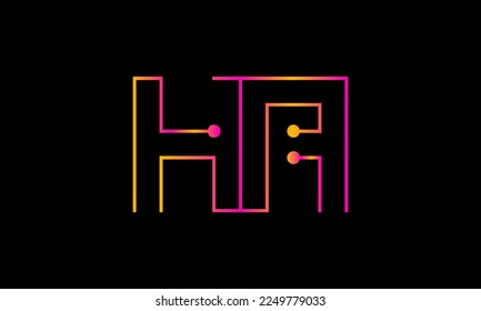 Letter HA logo design. HA logo monogram design vector