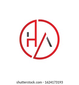 letter HA Logo Design Vector Template. Initial Linked Letter Design HA Vector Illustration