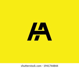 letter ha logo design vector template