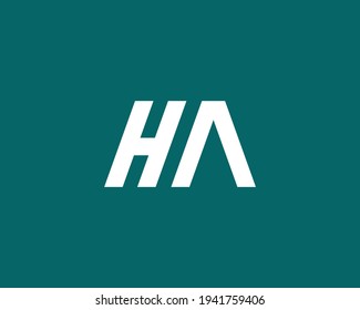 Logo-Design für Buchstaben-HA-Zeichen, Vektorgrafik-Vorlage