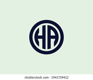 letter HA logo design vector template