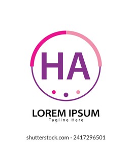 letter HA logo. HA logo design vector illustration for creative company, business, industry