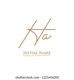 Letter Ha Logo. Initial Letter Design Vector Luxury Colors [Converted]