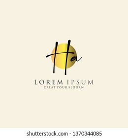Letter Ha Logo. Initial Letter Design Vector Luxury Colors