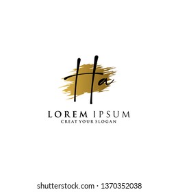 Letter Ha Logo. Initial Letter Design Vector Luxury Colors