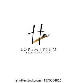 Letter Ha Logo. Initial Letter Design Vector Luxury Colors