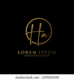 Letter Ha Logo. Initial Letter Design Vector Luxury Colors