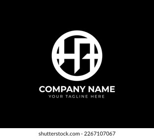 Letter HA Logo Template Design. Creative logo simple design. Letter HA Circle logo  with White color vector logo design.