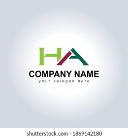 Letter HA Logo Vector Design Illustration for your Business Identity template. Creative Company Name with slogan brand logo. Unique Letter HA Logo Icon for monogram . Beautiful Company Logo Idea.