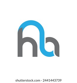 Letter ha logo, vector design template