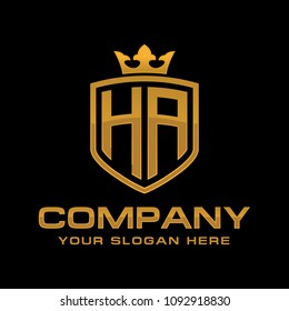 Letter HA luxury logo Design