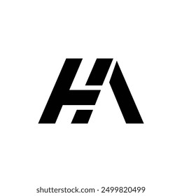 Letter Ha modern new shape initial typography logo