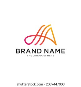 Plantilla de diseño del logotipo de monograma HA de la carta.