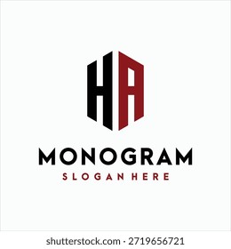 letra HA monograma modelo de vetor de elemento de design de logotipo