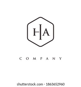 letter HA monogram logo vector
