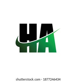 einfache Logo-Design-Vektorgrafik von Letter HA