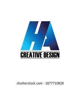 Letter HA simple logo design vector