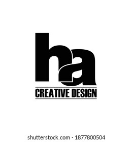 einfache Logo-Design-Vektorgrafik von Letter HA