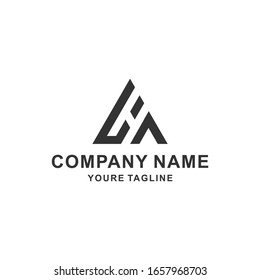 letter HA triangle logo design royalty free