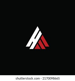 letter HA triangle logo design vector illustration template