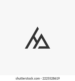 Logo-Design für Buchstaben ha-Dreieck, Vektorgrafik-Vorlage