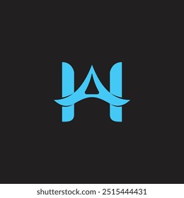 letter ha triangles sporty simple logo vector 