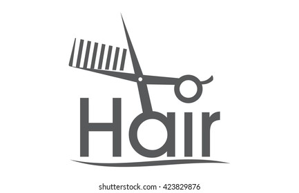 Letter Hair With Scissor and Comb